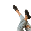 HON'S Siyah Kadın ayakkabı loafer tokalı kaymaz taban